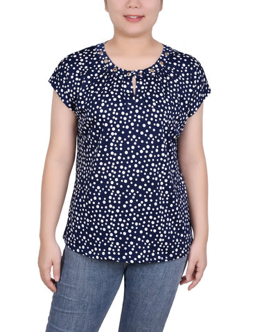 Extended Sleeve Top With Grommets