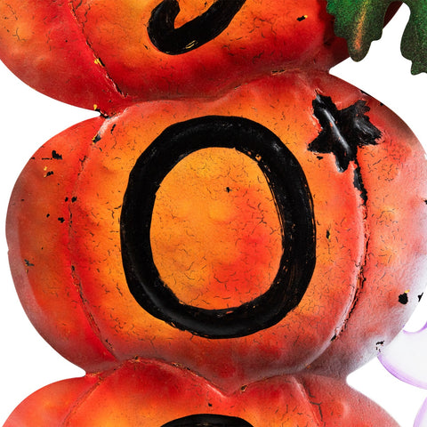 33" Orange and Black Stacked Pumpkins Outdoor Halloween Decoration