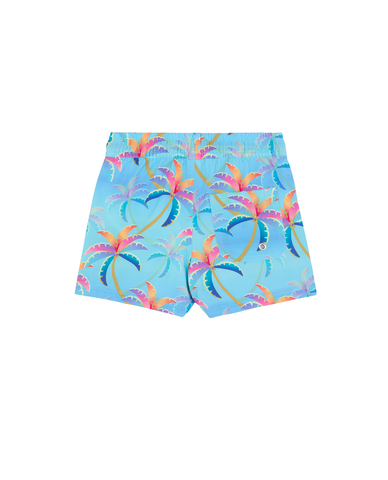 Boys 2 Match Drawstring Swim Shorts-Navy/Red