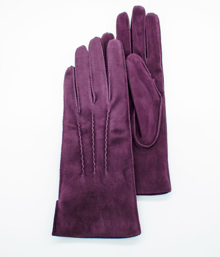 Suede Gloves Aubergine