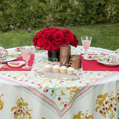 Strawberry Blue Tablecloth