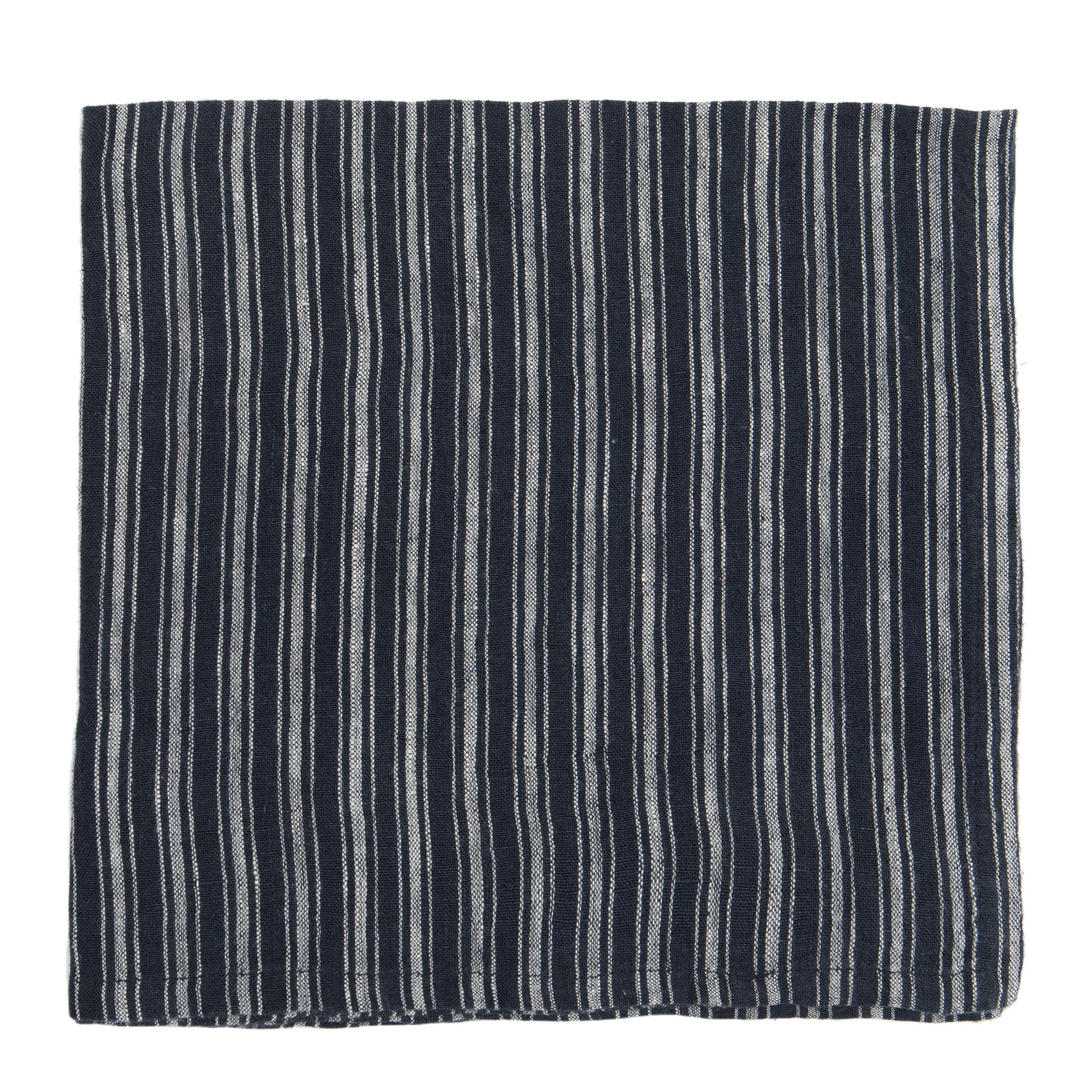  Caravan Boat Stripe Napkins, Set of 4 - Indigo & White - Bonton