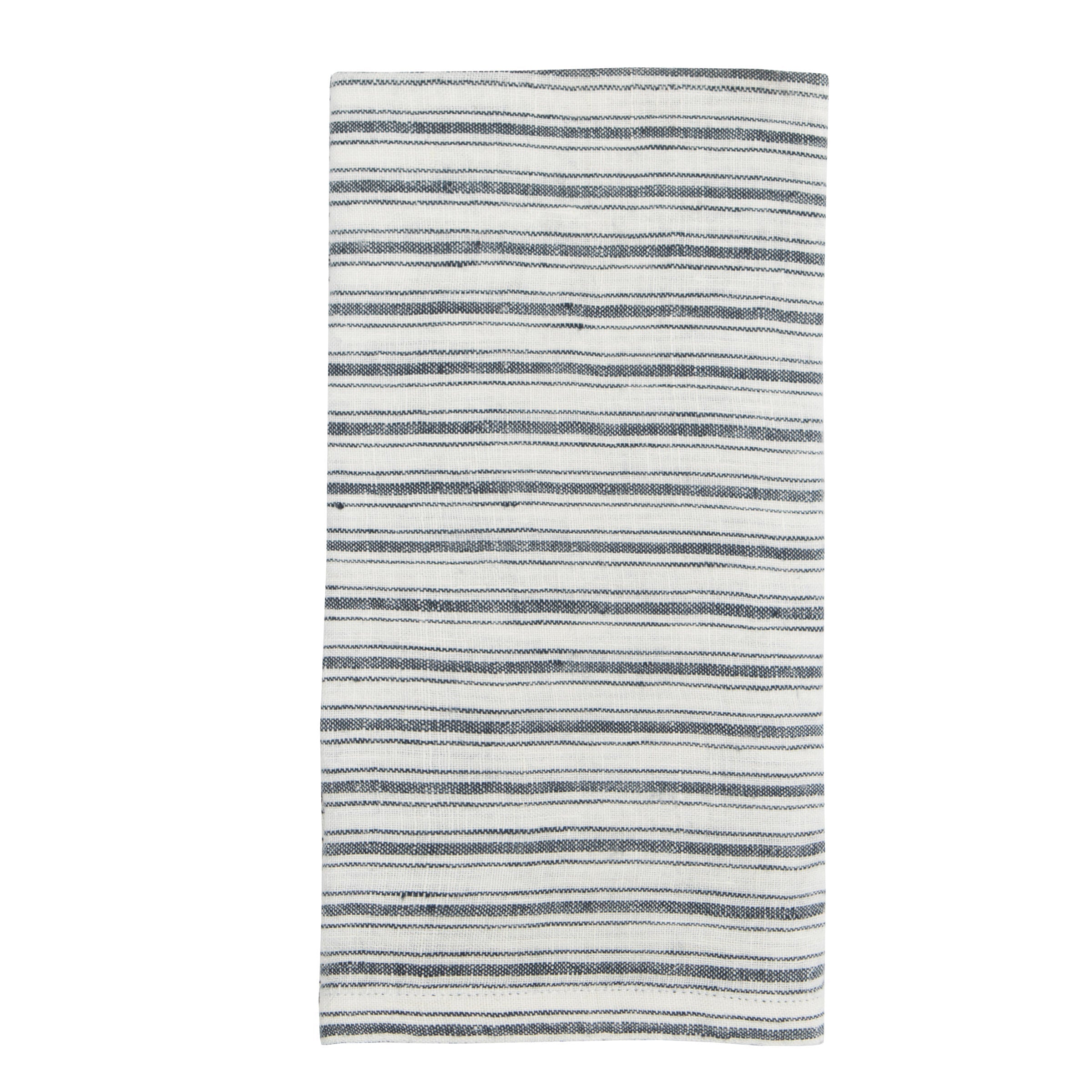  Caravan Boat Stripe Towels, Set of 2 - White & Blue - Bonton