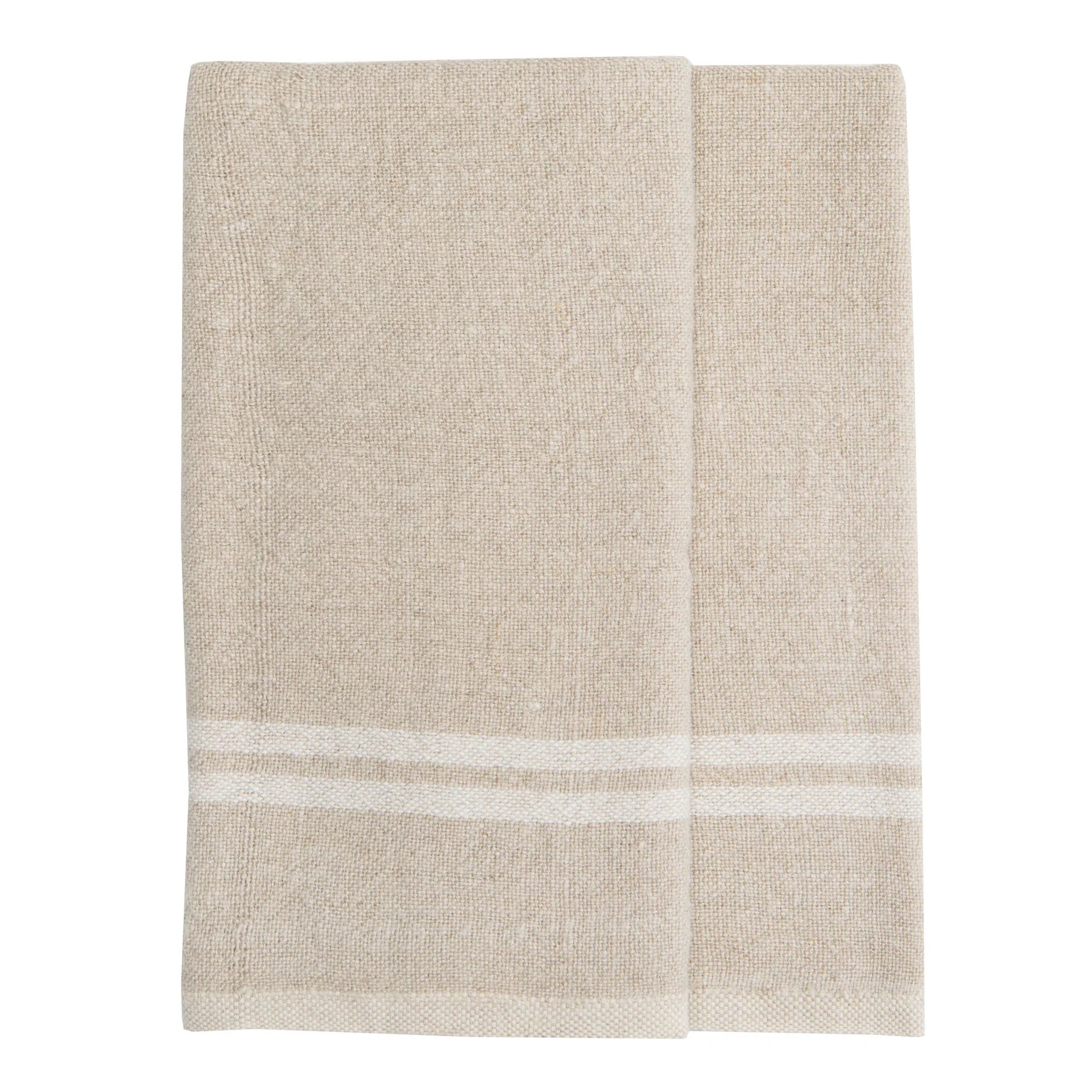  Couleur Nature Vintage Linen Towels Set of 2 - Natural/Ivory - Bonton