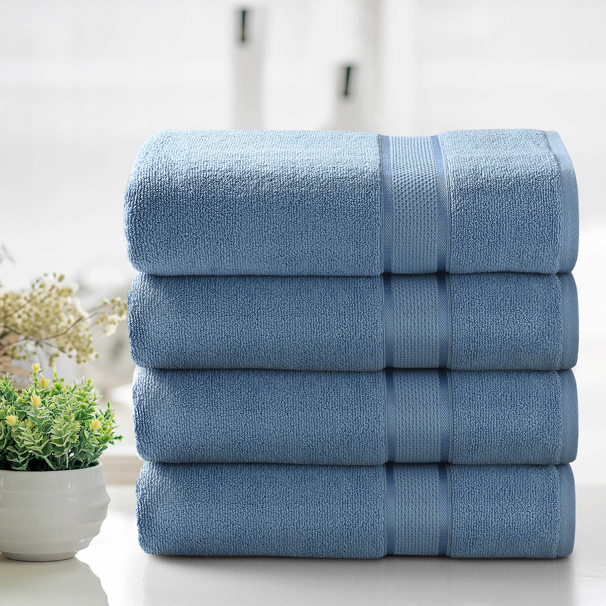  Kathy Ireland Home Kathy Ireland 2 Piece Zero Twist Cotton Plush Bath Sheet Set - White - Bonton