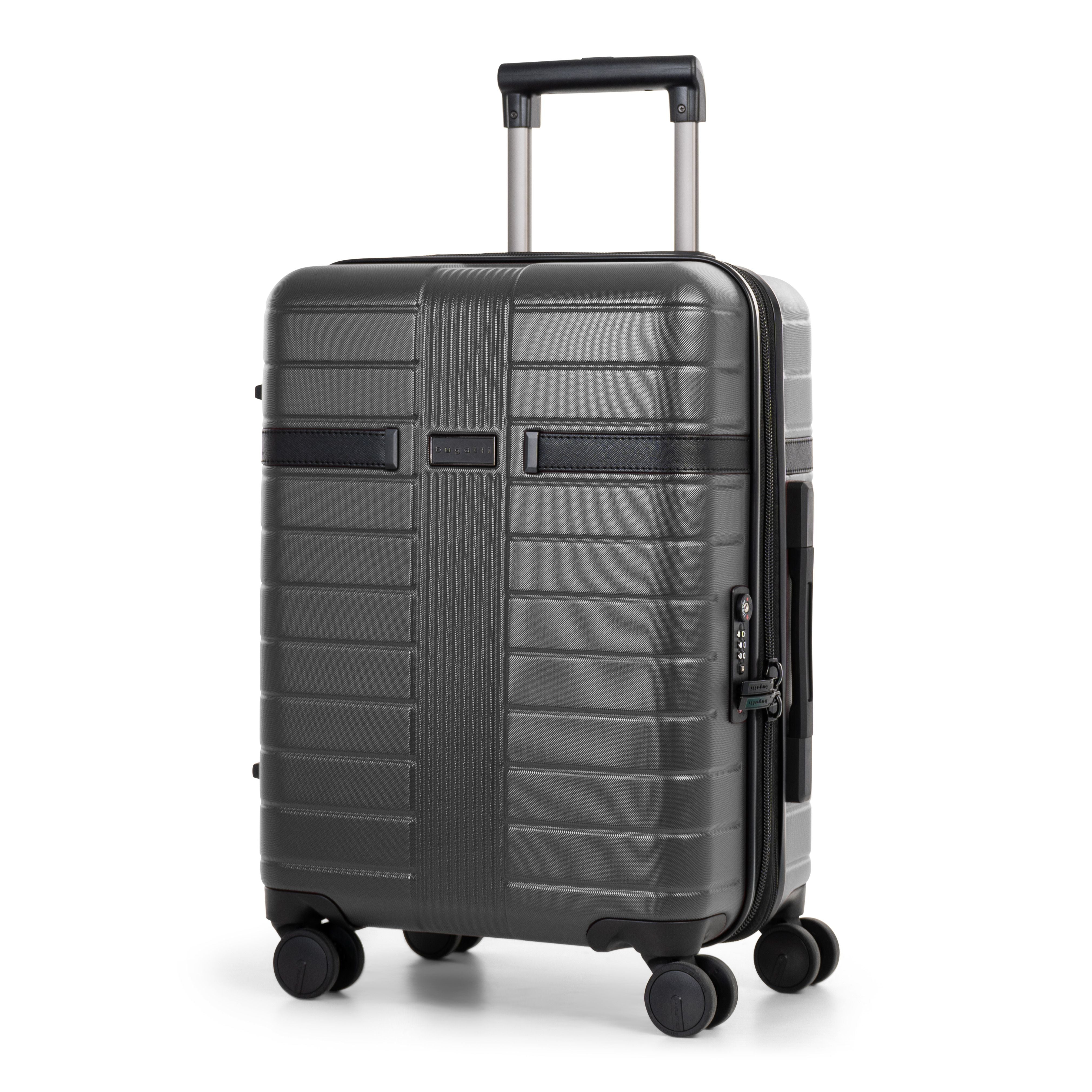  Bugatti Hamburg Carry-on Luggage - 100%  Polycarbonate - Charcoal - Bonton