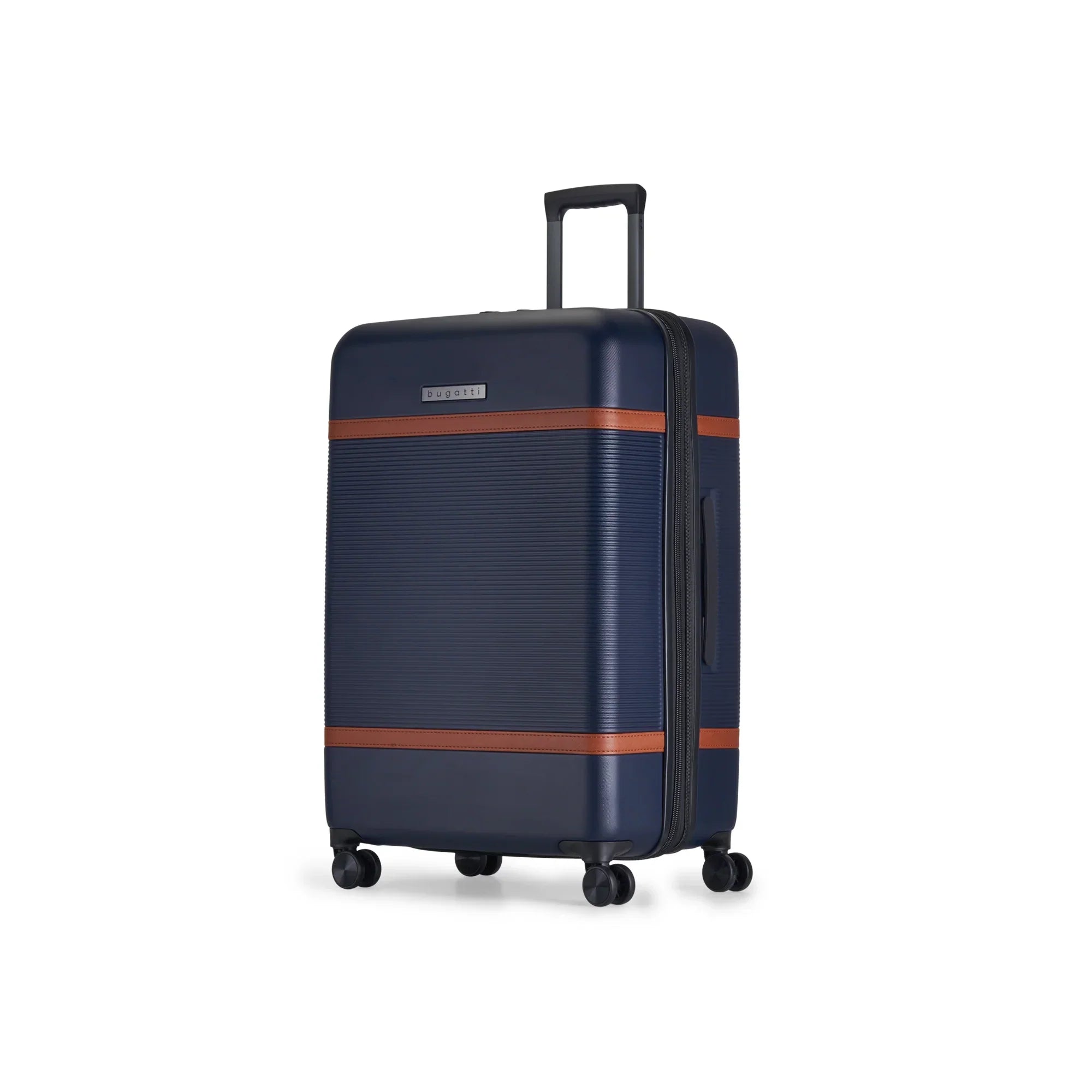  Bugatti Wellington 3 Piece Luggage Set - ABS/Vegan Leather Blend Navy - Navy - Bonton