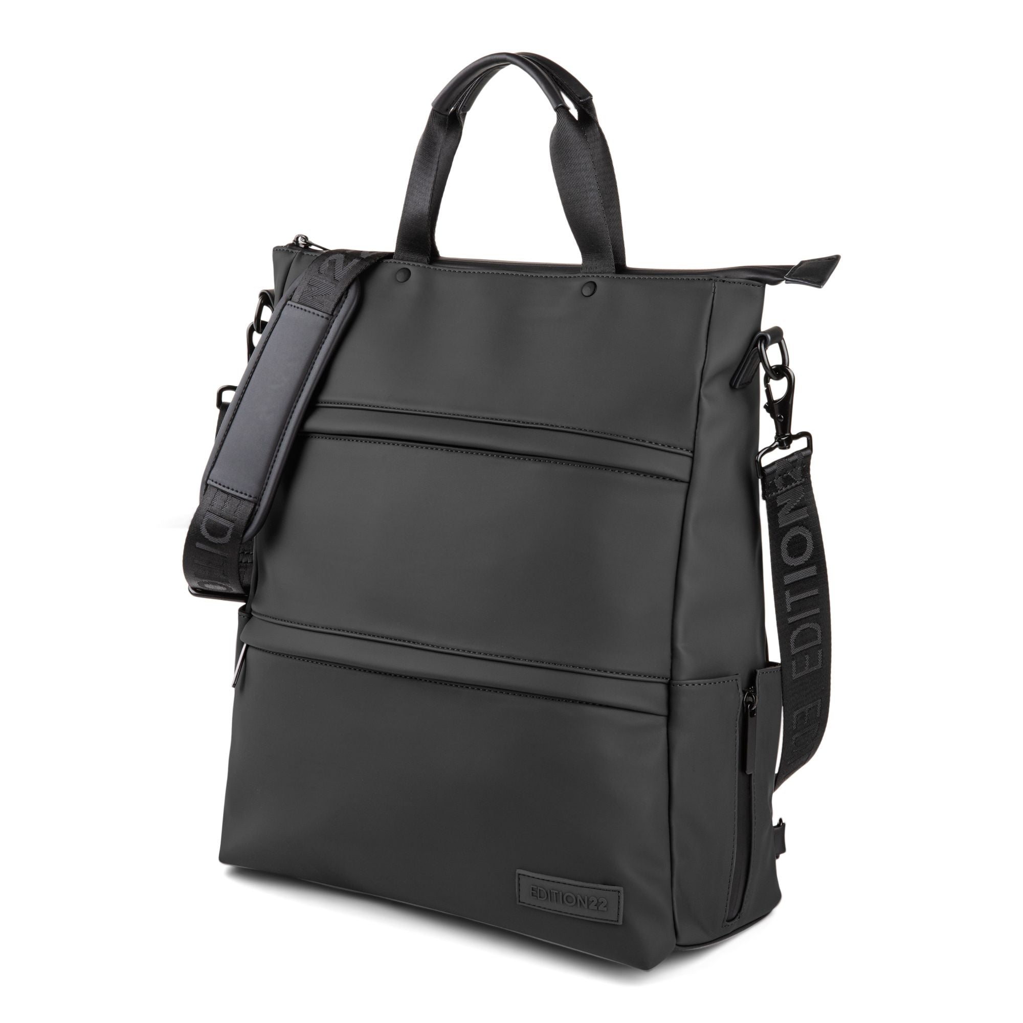  Edition 22 Business Tote Bag Convertible into a Backpack - Vegan Leather - Black - Bonton