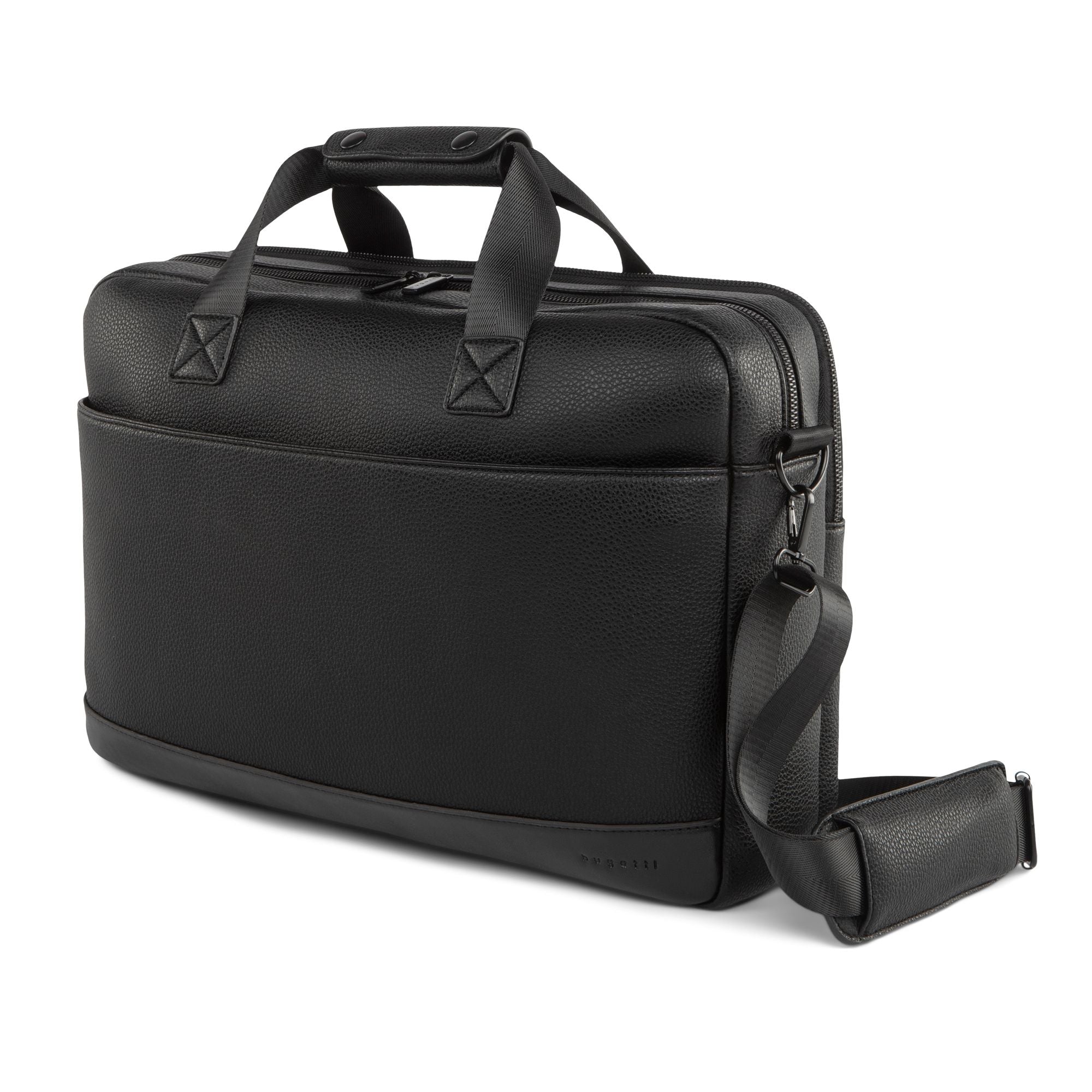  Bugatti Central Collection Executive Briefcase - Vegan Leather - Black - Bonton