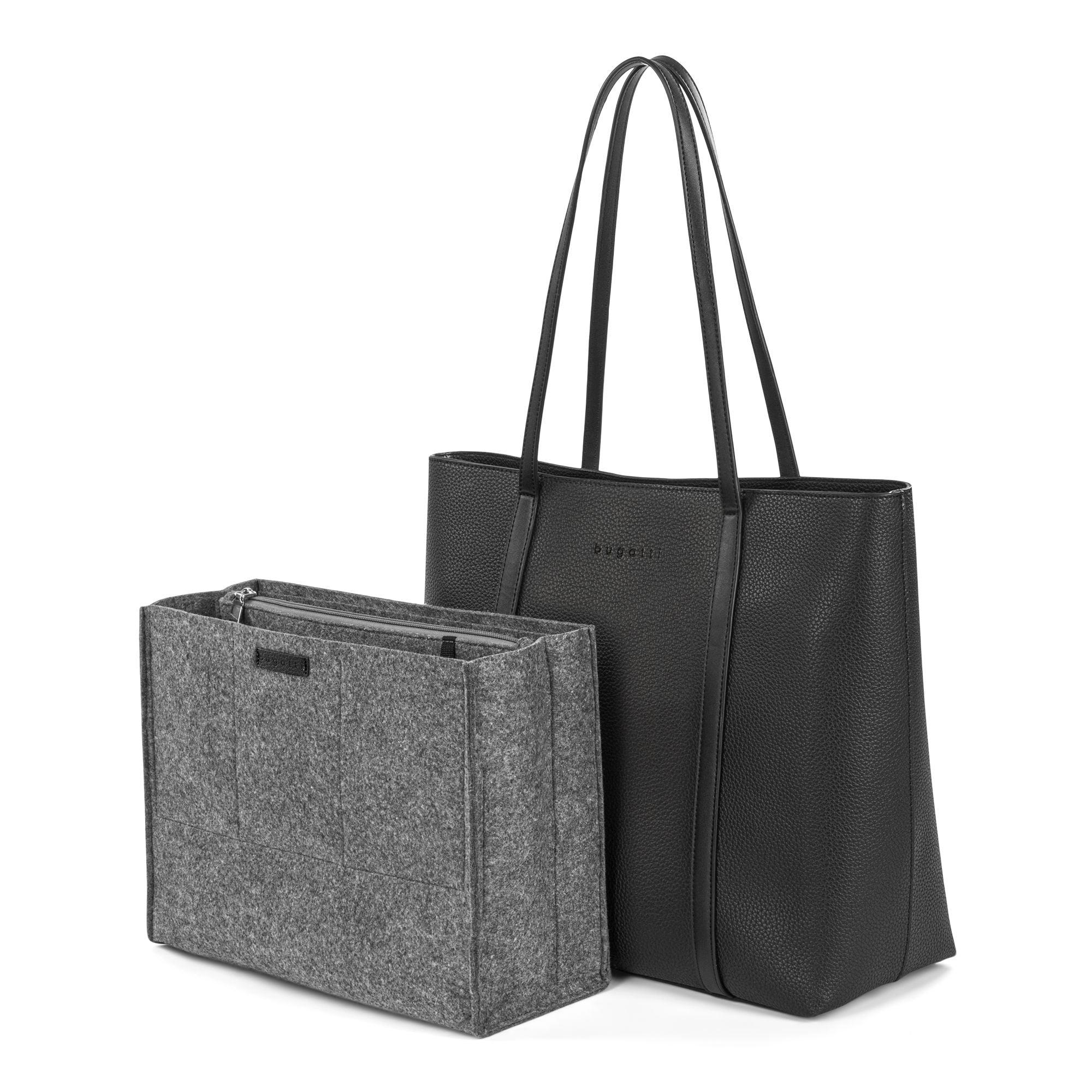  Bugatti Pure Colletion Ladies Tote with Removable Organizer - Vegan Leather - Cream - Bonton