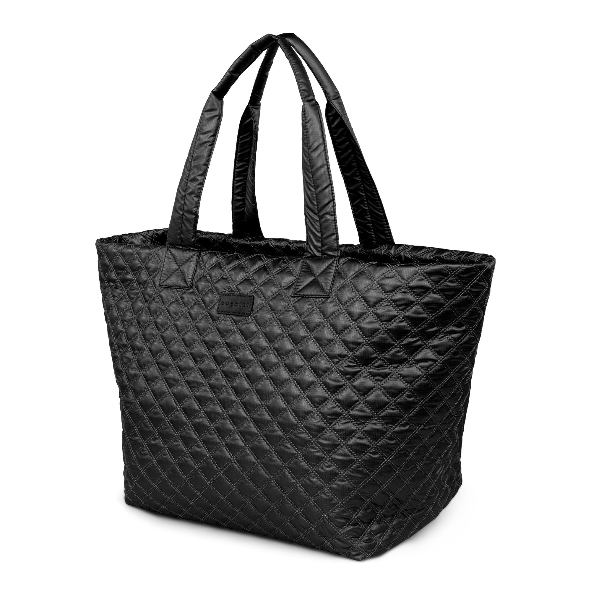  Bugatti Marbella Quilted Nylon Tote Bag - Black - Bonton