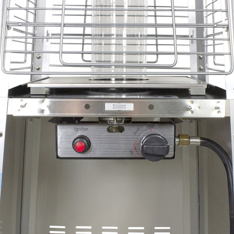 Pyramid Glass Tube Outdoor Gas Patio Heater  44 000 BTU Stainless Steel Finish
