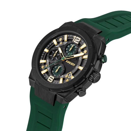 Ducati Chronograph Watch Green Silicon Strap