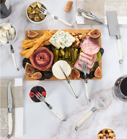 Laguiole Essential 9-Piece Charcuterie and Barware Set With Faux Ivory Handles