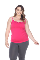 Plus Size Lace Trim Tank Top