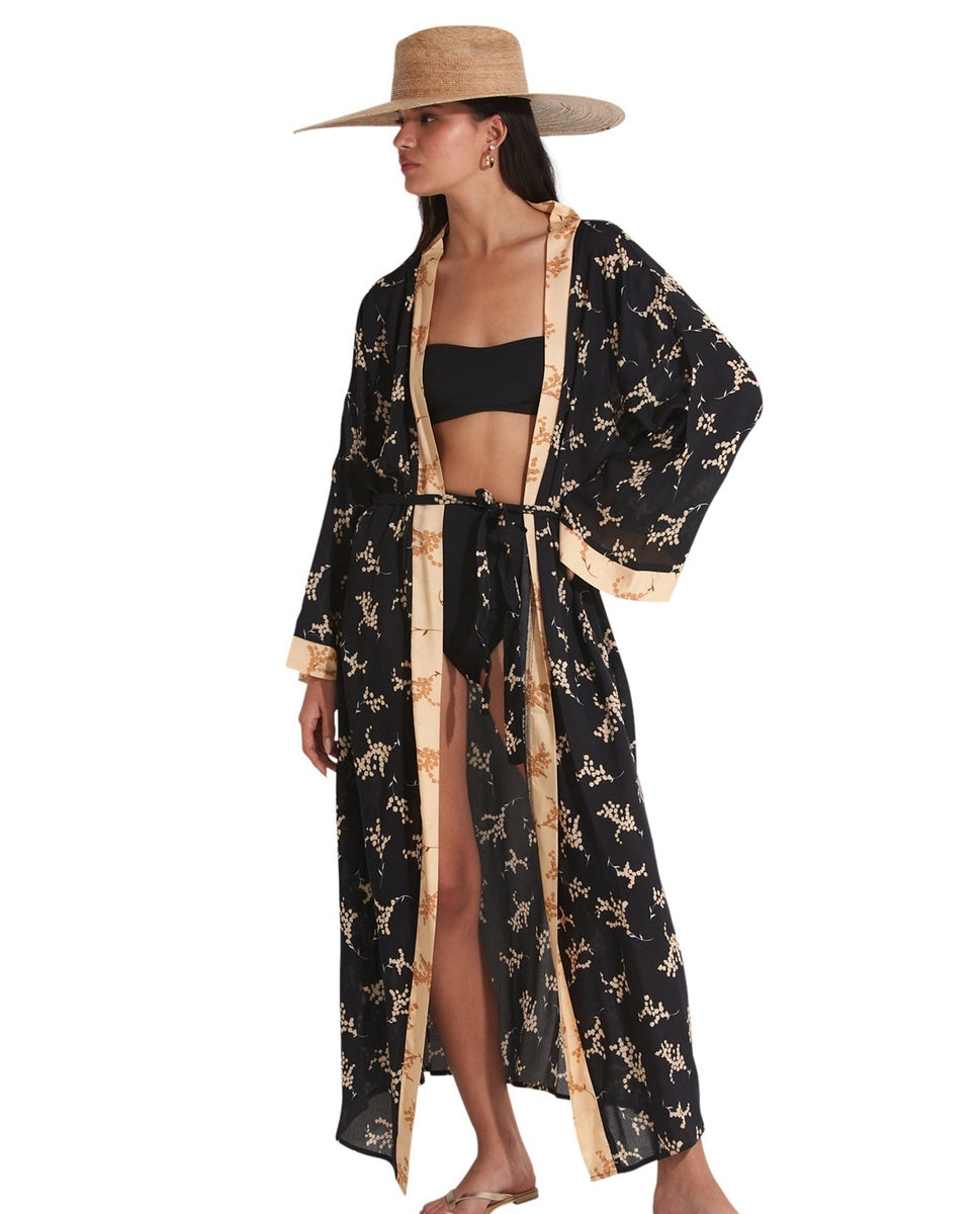  Gottex Beach Life Diamond Midi Cover Up - GOTTEX BEACH LIFE DIAMOND BLACK AND SAND - Bonton