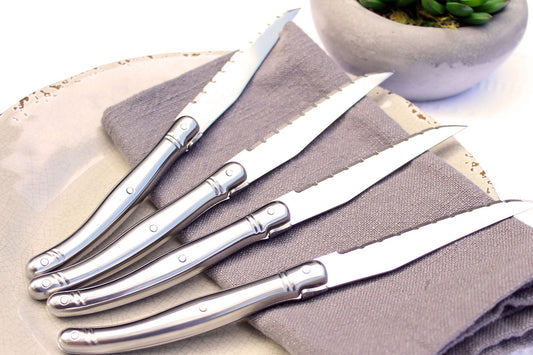 Set of 4 Laguiole Stainless Steel Steak Knives