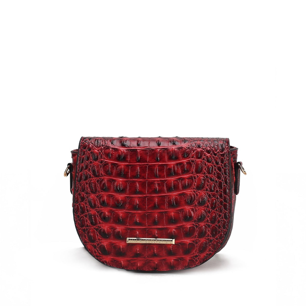  MKF Collection Amalia Solid Croc Crossbody Bag - Croco Black - Bonton