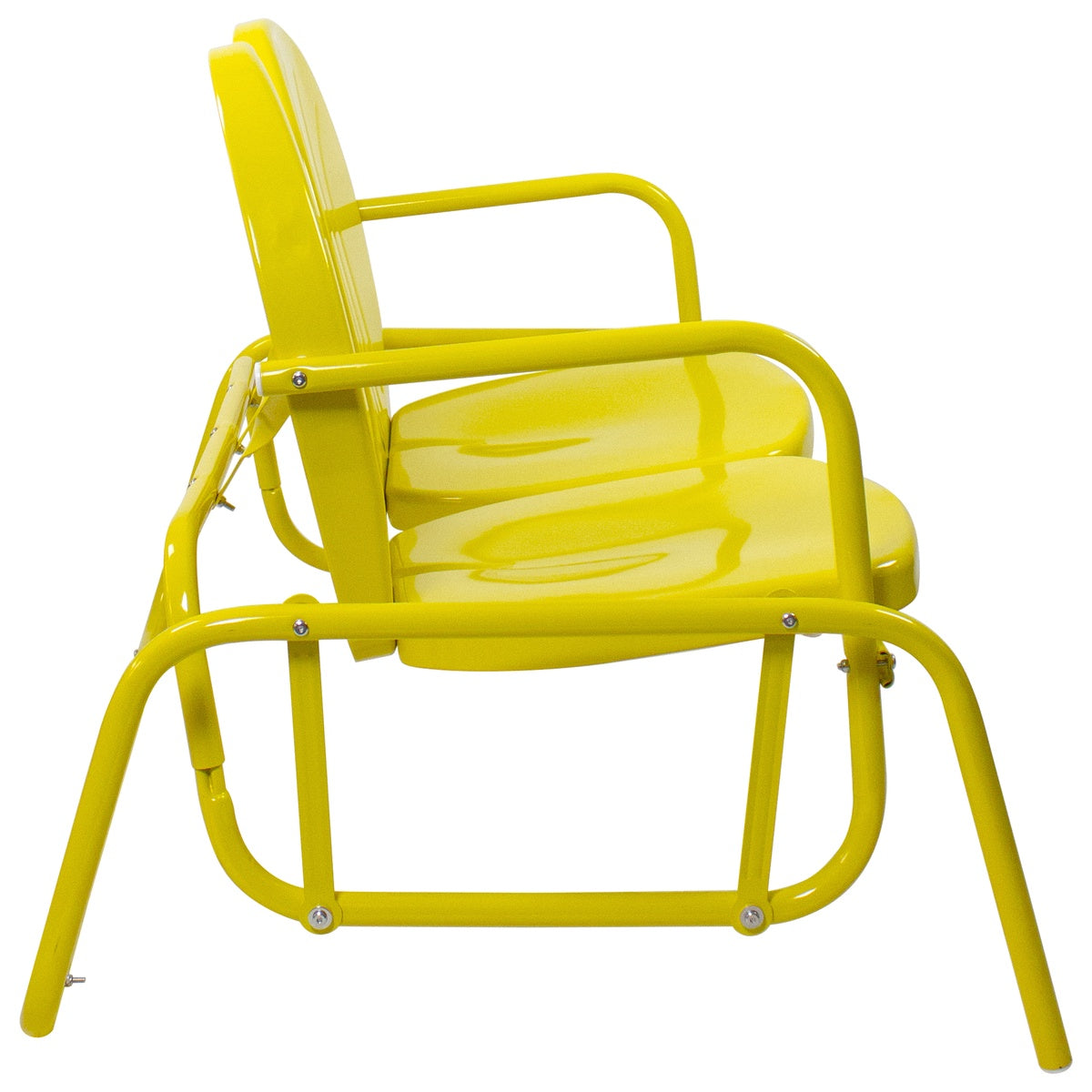  Northlight 2-Person Outdoor Retro Metal Tulip Double Glider Patio Chair  Yellow - Yellow - Bonton