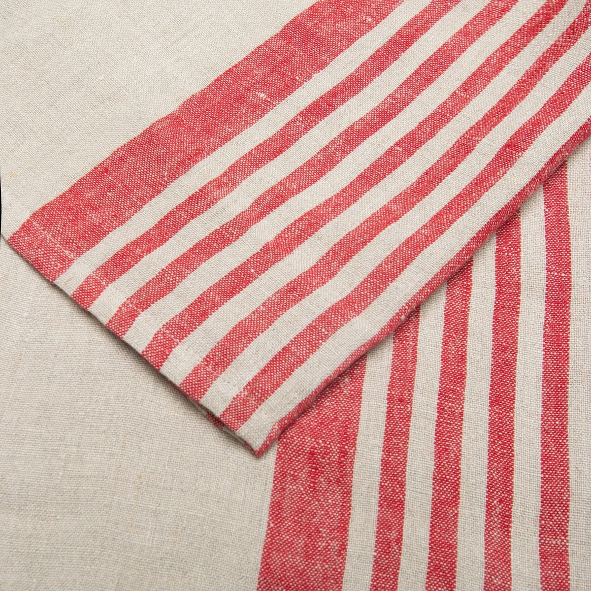  Caravan Brittany Natural Tea Towels 20x30 - Set of 2 - Natural & Red - Bonton