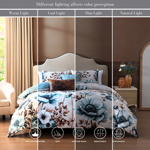 Bebejan Flowers in the Mist 5 Piece Reversible Comforter Set