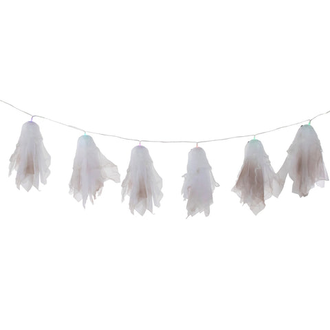 Color Changing Hanging Ghost Halloween Lights- Multi - 3.25' Clear Wire - 6ct