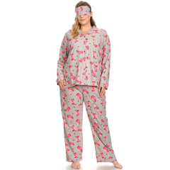 Plus Size Three-Piece Pajama Set