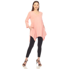 Women's Empire Waist V-Neck Tunic Top