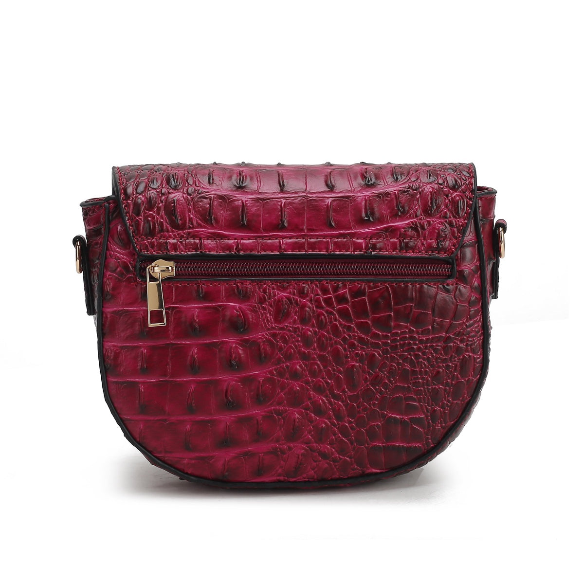  MKF Collection Amalia Solid Croc Crossbody Bag - Croco Black - Bonton