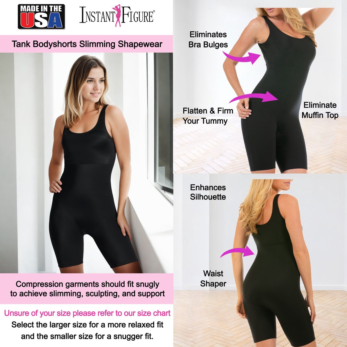  InstantFigure InstantFigure Bodyshorts Shapewear WB40061 - Black - Bonton
