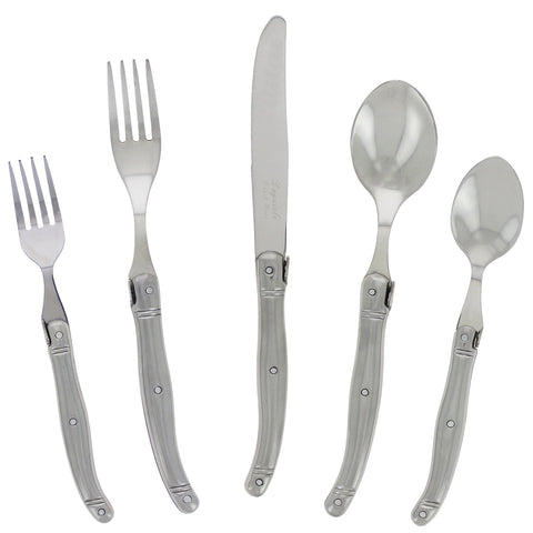 Laguiole 20 Piece Stainless Steel Flatware Set, Service for 4, Stainless Steel Handles