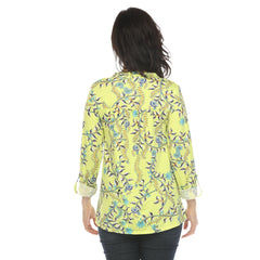 Women's Paisley Button Front Tunic Top