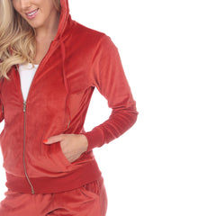 Women's 2 Piece Velour Tracksuit Set