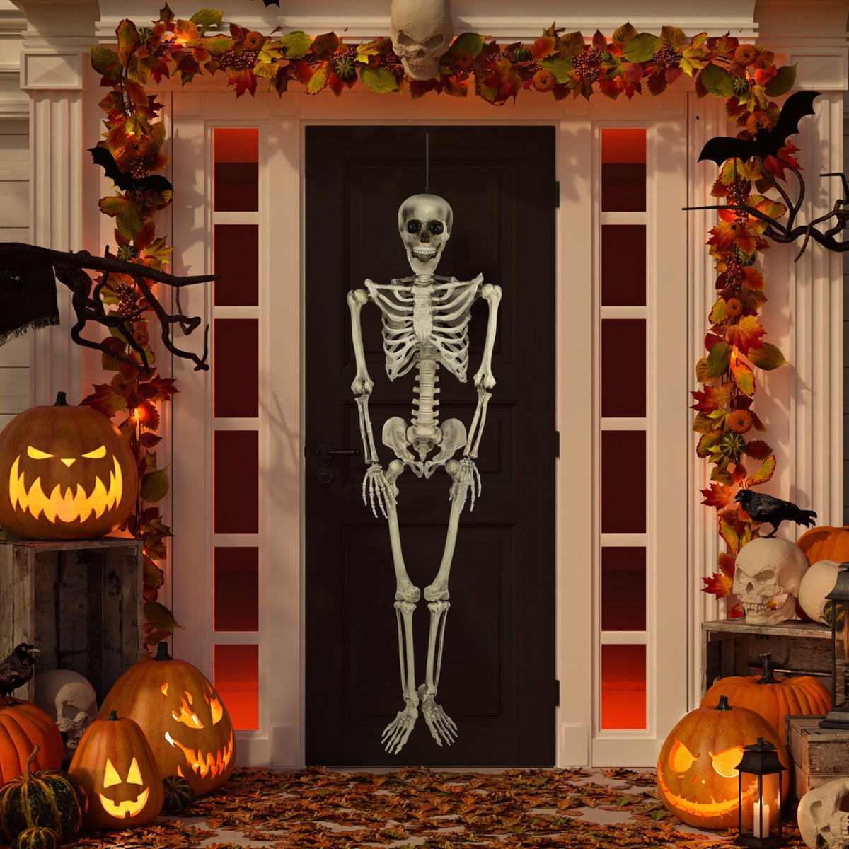  Northlight Life Size Skeleton Hanging Halloween Decoration - 5' - Default Title - Bonton