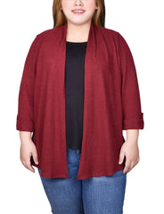 Plus Size Roll Tab Sleeve 2Fer Set