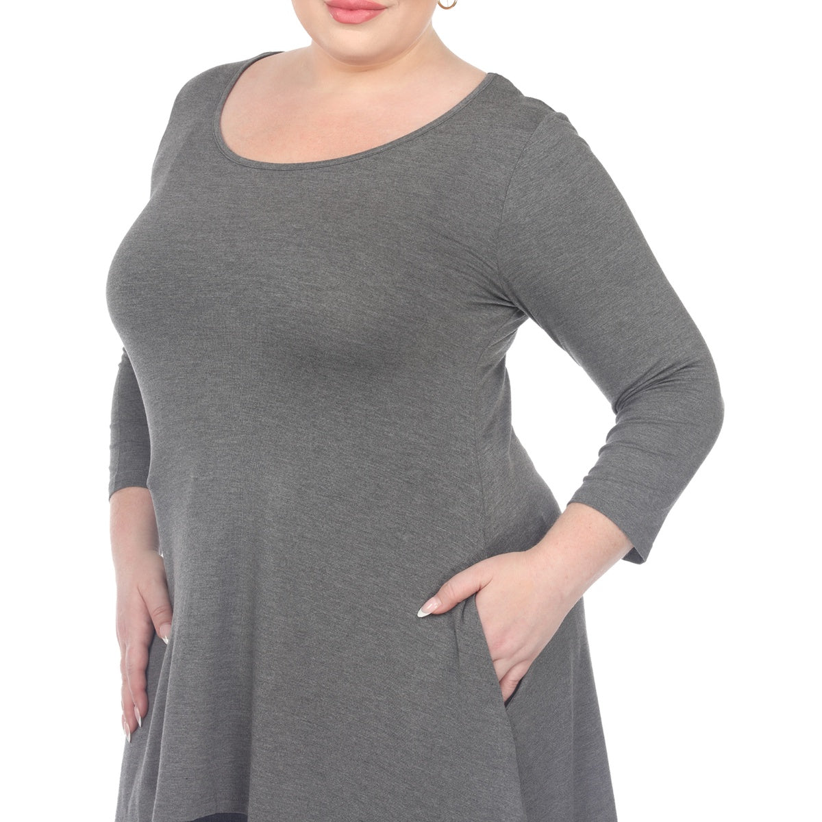  White Mark Plus Size Makayla Tunic Top - 1X - Bonton