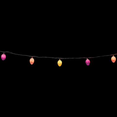 10-Count Pastel Multi-Color Easter Egg String Light Set  7.25ft White Wire
