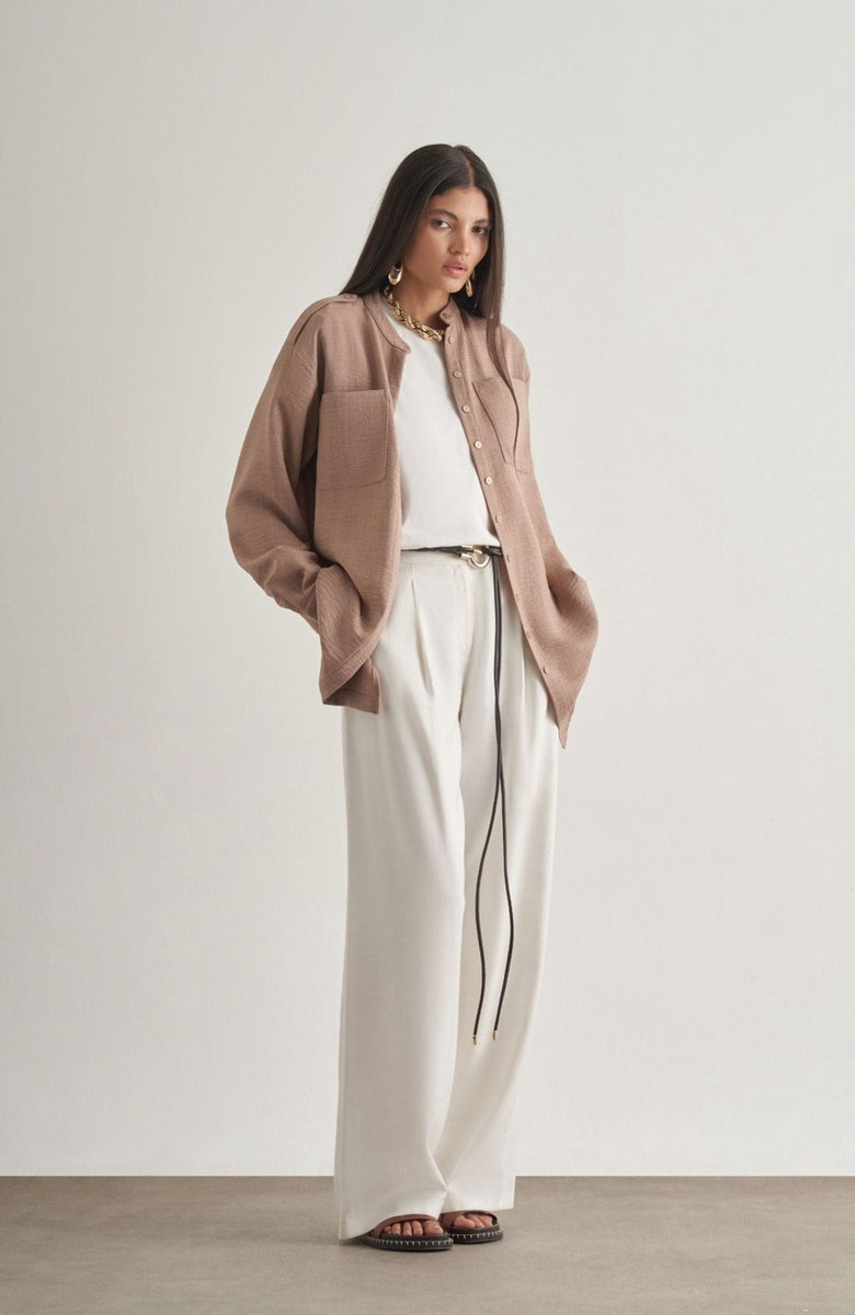  Mizalle Mizalle Tunic With Epaulette Detail - Beige - Bonton
