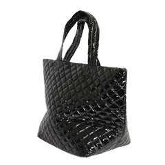 The Debra Diamond Tote Glossy Black