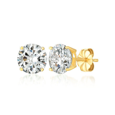 Large 4ct Brilliant Stud Earrings in Gold