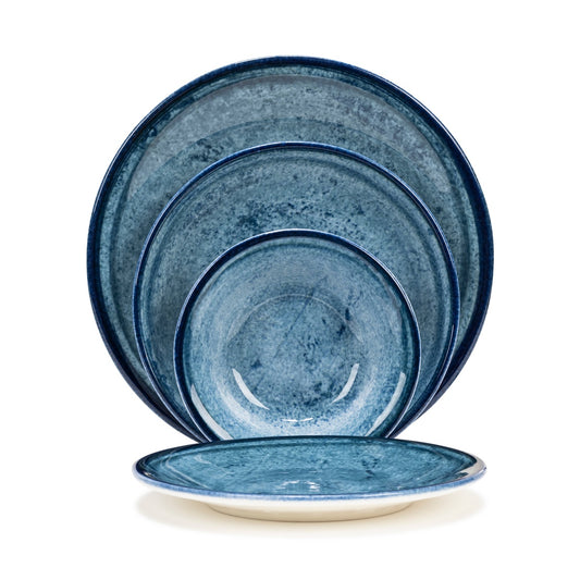 Blue Stone, Porcelain 16-Piece Dinnerware Set