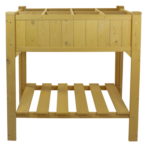 3ft Wooden Raised Garden Bed Planter Box With Shelf