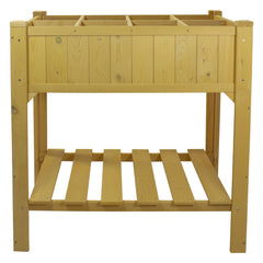 3ft Wooden Raised Garden Bed Planter Box With Shelf