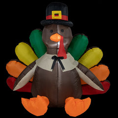 Lighted Inflatable Fall Harvest Turkey Outdoor Decoration - 4"