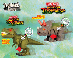 Dinosaur Park W/ Light & Sound T-Rex & Triceratops Figures