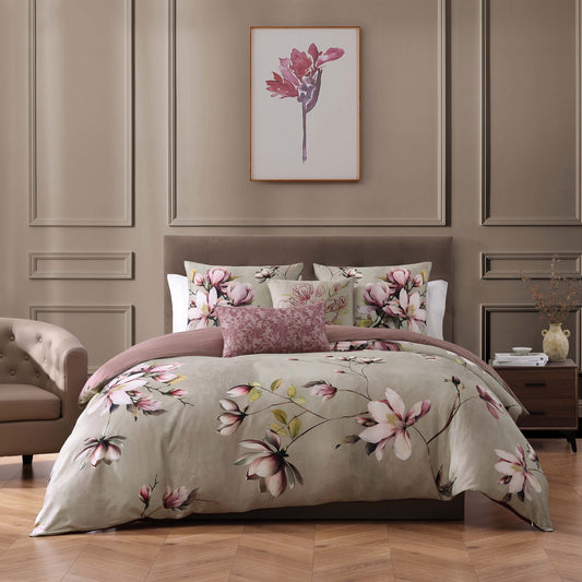 Purple Lilies 5 Piece Reversible Comforter Set