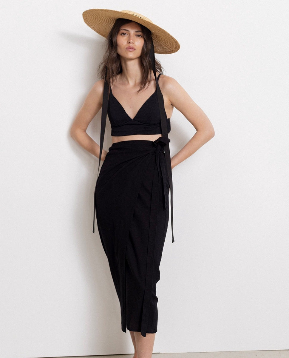  Gottex Beach Life Wrap Midi Cover Up Skirt - GOTTEX BEACH LIFE BLACK - Bonton