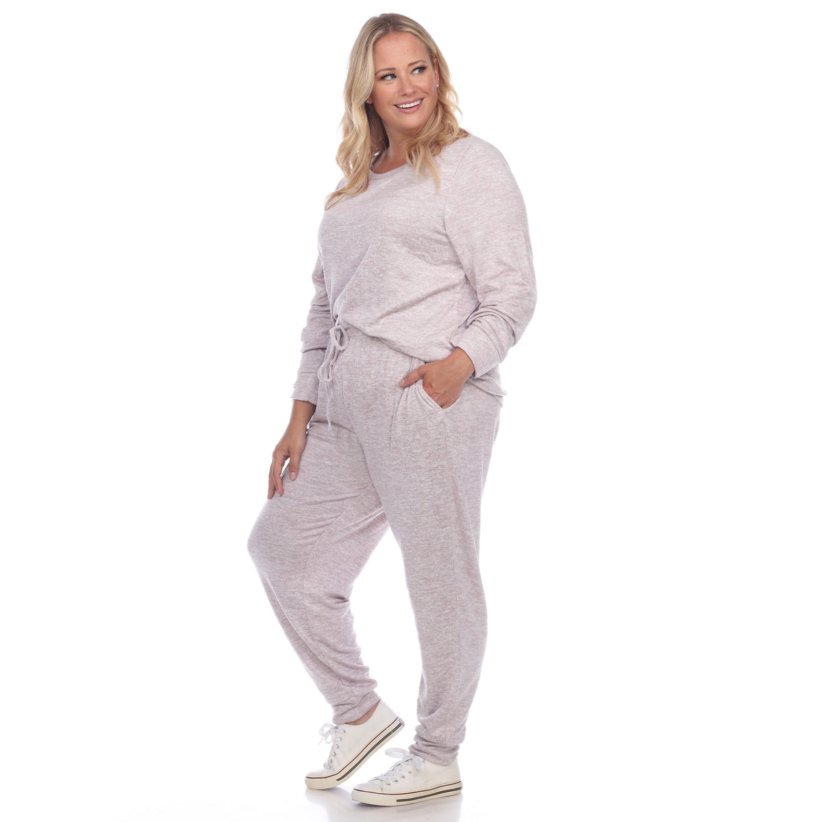  White Mark Plus Size 2 Piece Lounge Set - 1X - Bonton