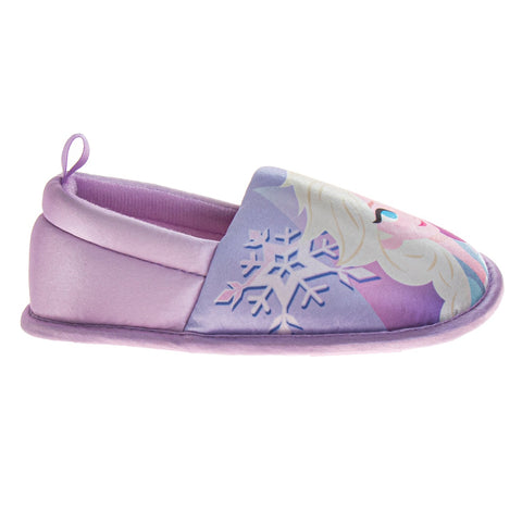 Disney Frozen Girls Slippers  Anna and Elsa Plush Warm Soft Aline Comfy Lightweight House Shoes (5-10 Toddler)
