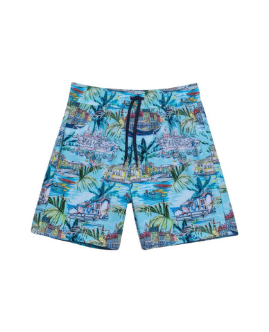 Graphic Swim Trunks/Blu